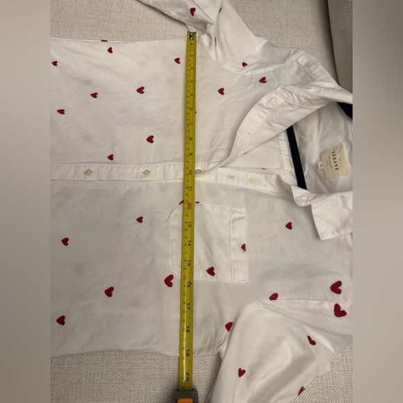 Sézane Tomboy Shirt, Embroidered Hearts - Picture 6 of 8